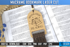 Macrame Wooden Bookmarks Laser Cut Bundle, Book Quotes SVG Product Image 3