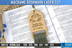 Macrame Wooden Bookmarks Laser Cut Bundle, Book Quotes SVG Product Image 4