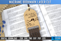 Macrame Wooden Bookmarks Laser Cut Bundle, Book Quotes SVG Product Image 7