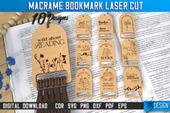 Macrame Wooden Bookmarks Laser Cut Bundle, Book Quotes SVG Product Image 1