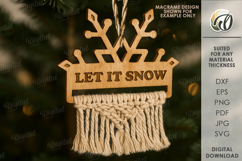 Macrame Christmas Ornament Lasercut.Christmas Tree Decor SVG Product Image 1