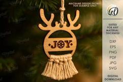 Macrame Christmas Ornament Lasercut.Christmas Tree Decor SVG Product Image 1