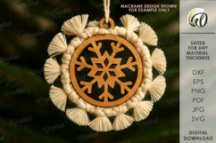 Macrame Christmas Ornament Lasercut.Christmas Tree Decor SVG Product Image 1