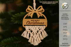 Macrame Christmas Ornament Lasercut.Christmas Tree Decor SVG Product Image 1