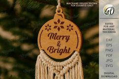 Macrame Christmas Ornaments Bundle Laser Cut. Christmas SVG Product Image 9