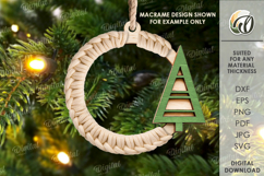 Macrame Christmas Tree Ornaments Bundle Laser Cut Product Image 2