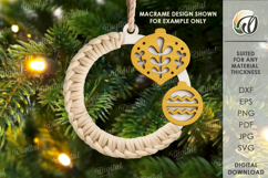 Macrame Christmas Tree Ornament Laser Cut. Christmas SVG Product Image 1
