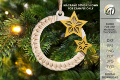Macrame Christmas Tree Ornament Laser Cut. Christmas SVG Product Image 1
