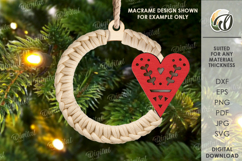 Macrame Christmas Tree Ornament Laser Cut. Christmas SVG Product Image 1