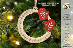 Macrame Christmas Tree Ornaments Bundle Laser Cut Product Image 9
