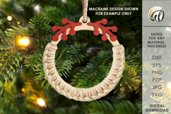 Macrame Christmas Tree Ornament Laser Cut. Christmas SVG Product Image 1
