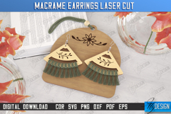 Macrame Earrings Laser Cut | Pendant Earrings | Boho Design Product Image 1