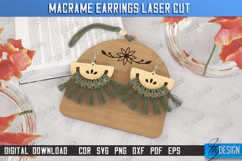 Macrame Earrings Laser Cut | Pendant Earrings | Boho Design Product Image 1