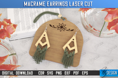 Macrame Earrings Laser Cut | Pendant Earrings | Boho Design Product Image 1