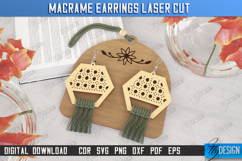 Macrame Earrings Laser Cut | Pendant Earrings | Boho Design Product Image 1