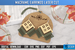Macrame Earrings Laser Cut | Pendant Earrings | Boho Design Product Image 1