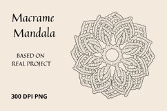 Macrame Mandala Flower PNG Clipart with Pencil Sketch Effect Product Image 1