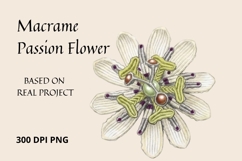 Macrame Passion Flower Clipart with Pencil Sketch Effect Product Image 1