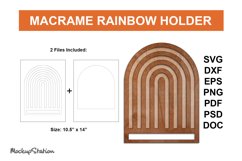 Rainbow Macrame Holder Template SVG | Laser Ready Cut Files Product Image 1