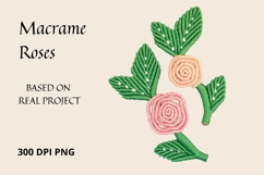 Macrame Roses PNG Botanical Clipart Product Image 1