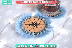 Macrame Winter Coasters Laser Cut Bundle, Christmas Coasters Product Image 4