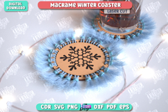 Macrame Winter Coasters Laser Cut Bundle, Christmas Coasters Product Image 7