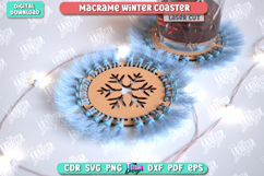 Macrame Winter Coasters Laser Cut Bundle, Christmas Coasters Product Image 8