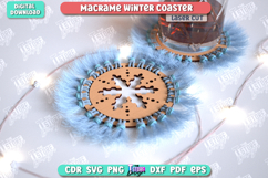 Macrame Winter Coasters Laser Cut Bundle, Christmas Coasters Product Image 10