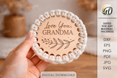 Macrame Coaster Laser Cut. Gift For Grandma SVG Product Image 1