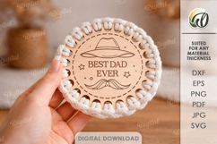 Macrame Coaster Laser Cut. Family Coaster. Gift For Dad SVG Product Image 1