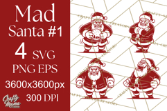 Mad Santa Svg | Funny Christmas Png | Digital Download Product Image 1