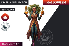 Mad scientist Halloween Clipart, Halloween PNG sublimation Product Image 1