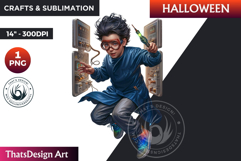 Cute Mad scientist Halloween Clipart, kids Halloween PNG Product Image 1