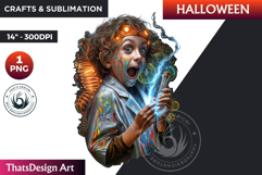Cute Mad scientist Halloween Clipart, kids Halloween PNG Product Image 1