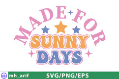 Retro Summer Sunny Days Varsity SVG PNG T-shirt Design Product Image 1