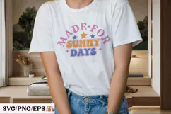 Retro Summer Sunny Days Varsity SVG PNG T-shirt Design Product Image 3