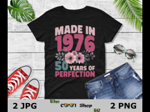 Made In 1976 50 Years Of Perfection Png, 50th Birthday Png Product Image 3