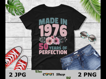 Made In 1976 50 Years Of Perfection Png, 50th Birthday Png Product Image 2