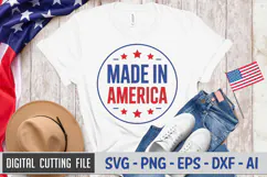 Made In America SVG File | 4th of July Round Sign SVG Product Image 2
