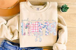 God Made Me a Mama PNG, Floral Coquette Mom, Mama Preppy PNG Product Image 3