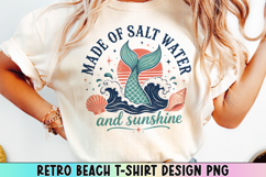 Retro Beach T Shirt Design, Distressed Coastal Sublimation. Product Image 1