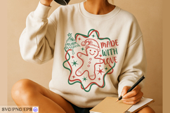 Christmas Made with Love Hand-Drawn SVG PNG T-shirt Design Product Image 3