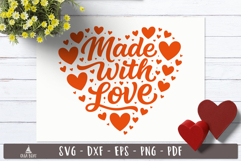 Made With Love Heart SVG Lettering 