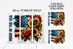 4th of July Made In The USA Tumbler Wrap Product Image 1