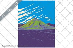 Maelifell Volcano in Southern Iceland WPA Art Deco Poster Product Image 1