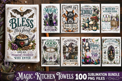 Magic Kitchen Towel Sublimation PNG Bundle 100 Designs Product Image 1