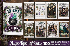 Magic Kitchen Towel Sublimation PNG Bundle 100 Designs Product Image 11