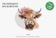 Magic Cute Baby Highland Cow in Dress Hat Watercolor Clipart PNG Transparent Print for invitation t-shirt designs sublimation kids printable digital watercolor baby cow in dress png, highland cow clipart, jumping cow in hat jpeg sublimation clip art