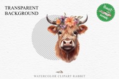 Magic Cute Baby Highland Cow in Dress Hat Watercolor Clipart PNG Transparent Print for invitation t-shirt designs sublimation kids printable digital watercolor baby cow in dress png, highland cow clipart, jumping cow in hat jpeg sublimation clip art
