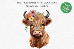 Magic Cute Baby Highland Cow in Dress Hat Watercolor Clipart PNG Transparent Print for invitation t-shirt designs sublimation kids printable digital watercolor baby cow in dress png, highland cow clipart, jumping cow in hat jpeg sublimation clip art